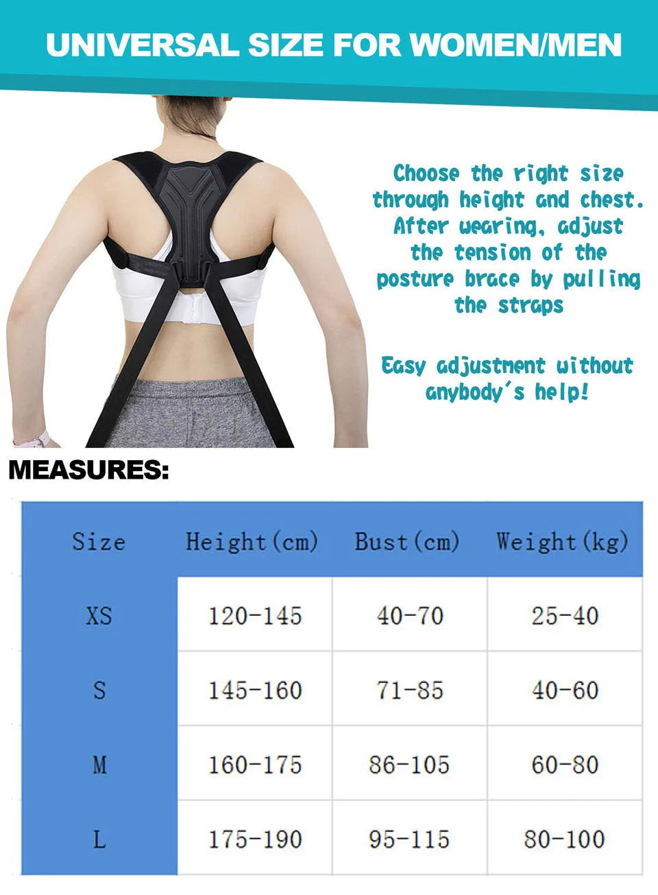 Adjustable Posture Corrector Back Brace